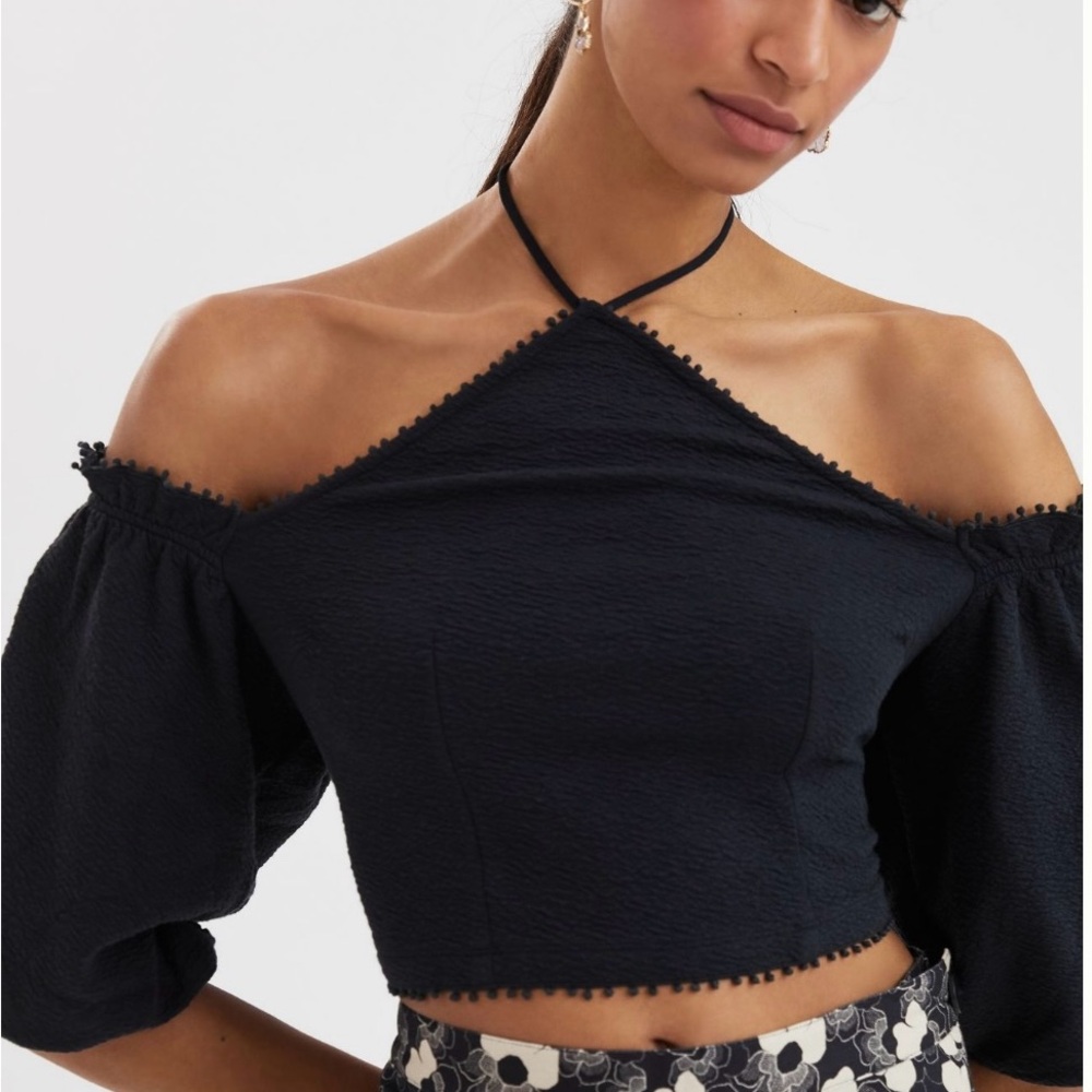 Anthro. Frieda off the shoulder halter top Size M NWT